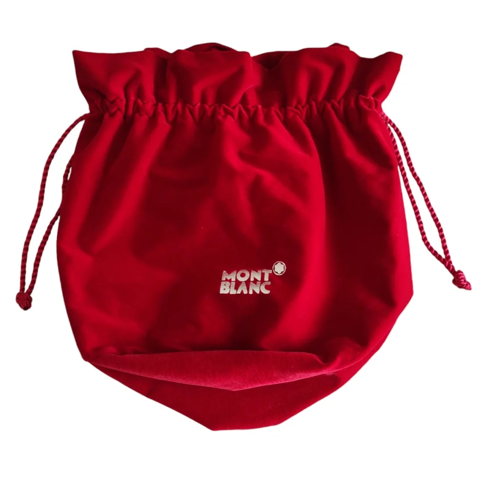 Montblanc Red Velvet Pull String Cinch Duster Bag